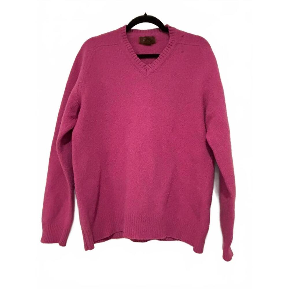Tasso Elba pink wool, cashmere blend V neck sweater sz L‎ #1649